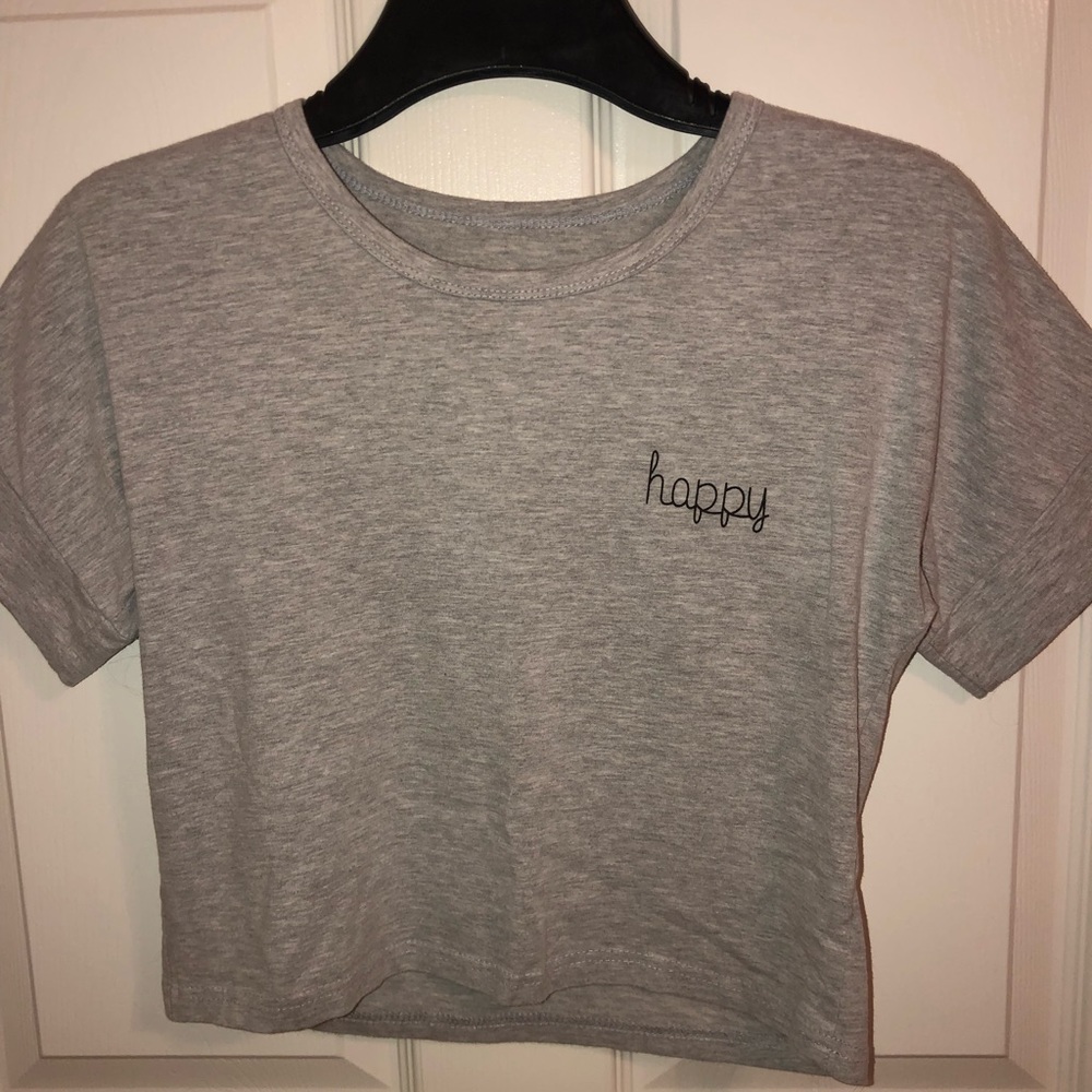 “Happy” Graphic Crop Top